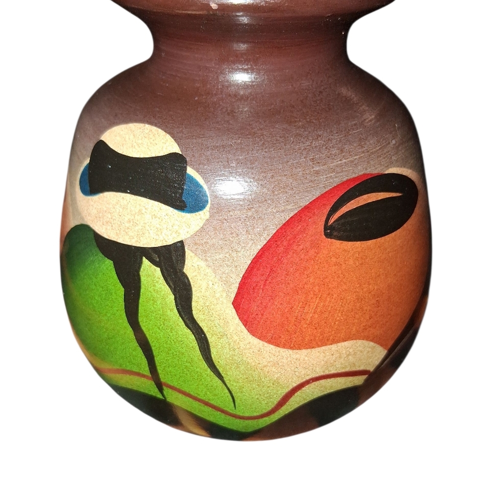 Handcrafted Multicolor Peruvian Vase - Picture 4 of 5